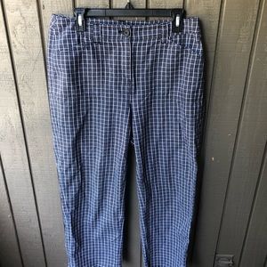 High-Waisted Vintage Plaid Pants Ankle Crop